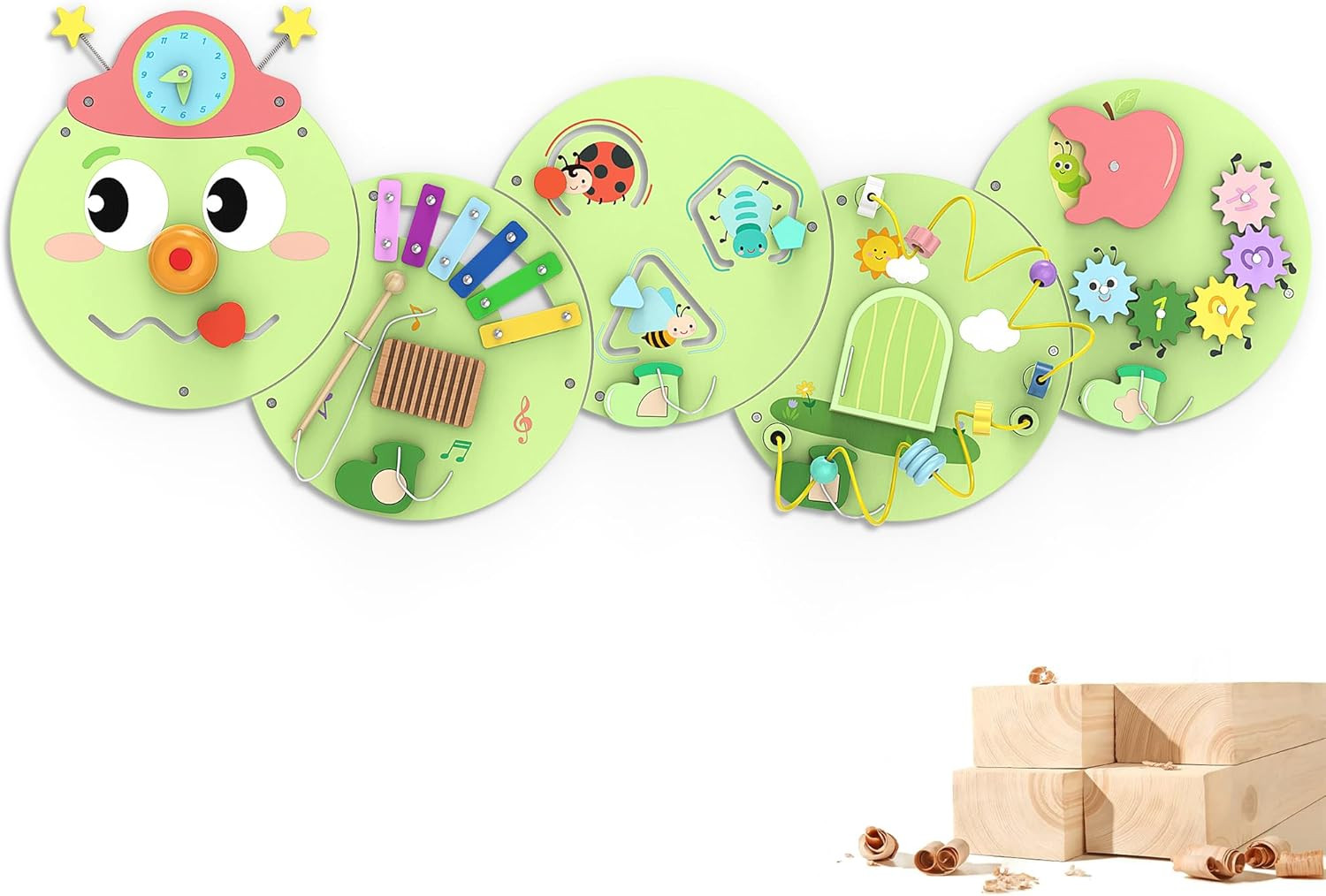Wooden Wall Busy Board Panels, Toddler Learning Activity Center, Montessori Phil