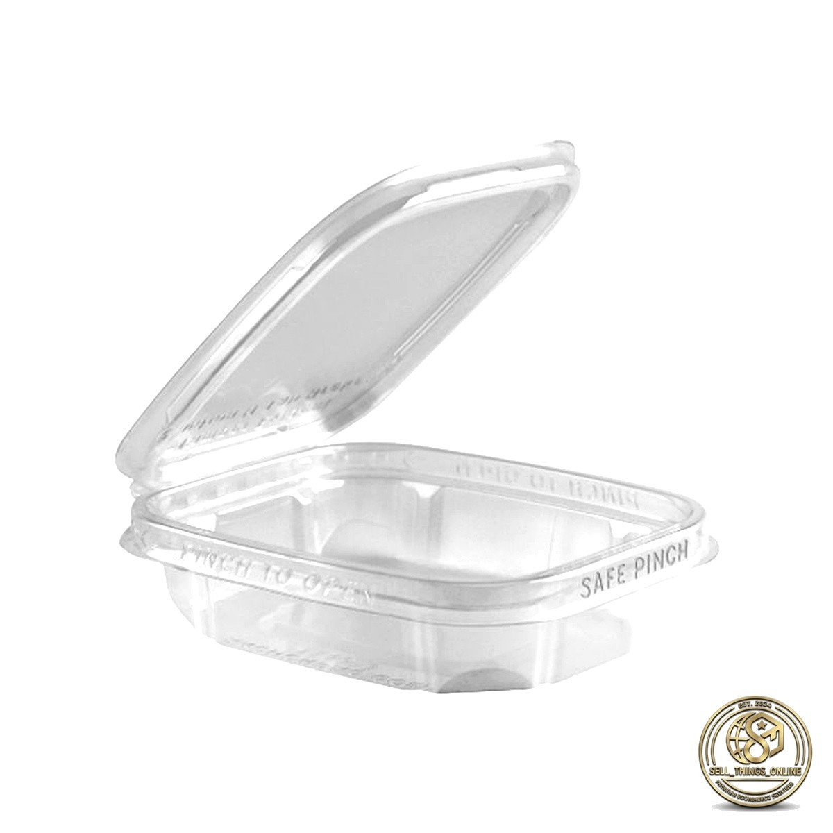 Clear Hinged Container Tamper Evident 8oz 200ct Food Safe Bulk