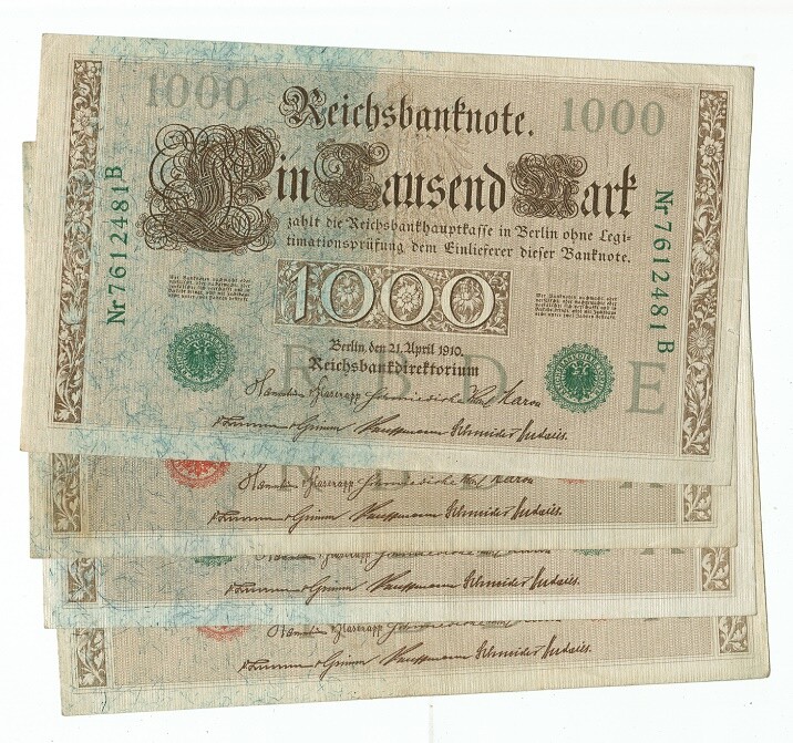 GERMANY REICHSBANKNOTE 1000 MARK 1910/sold as each
