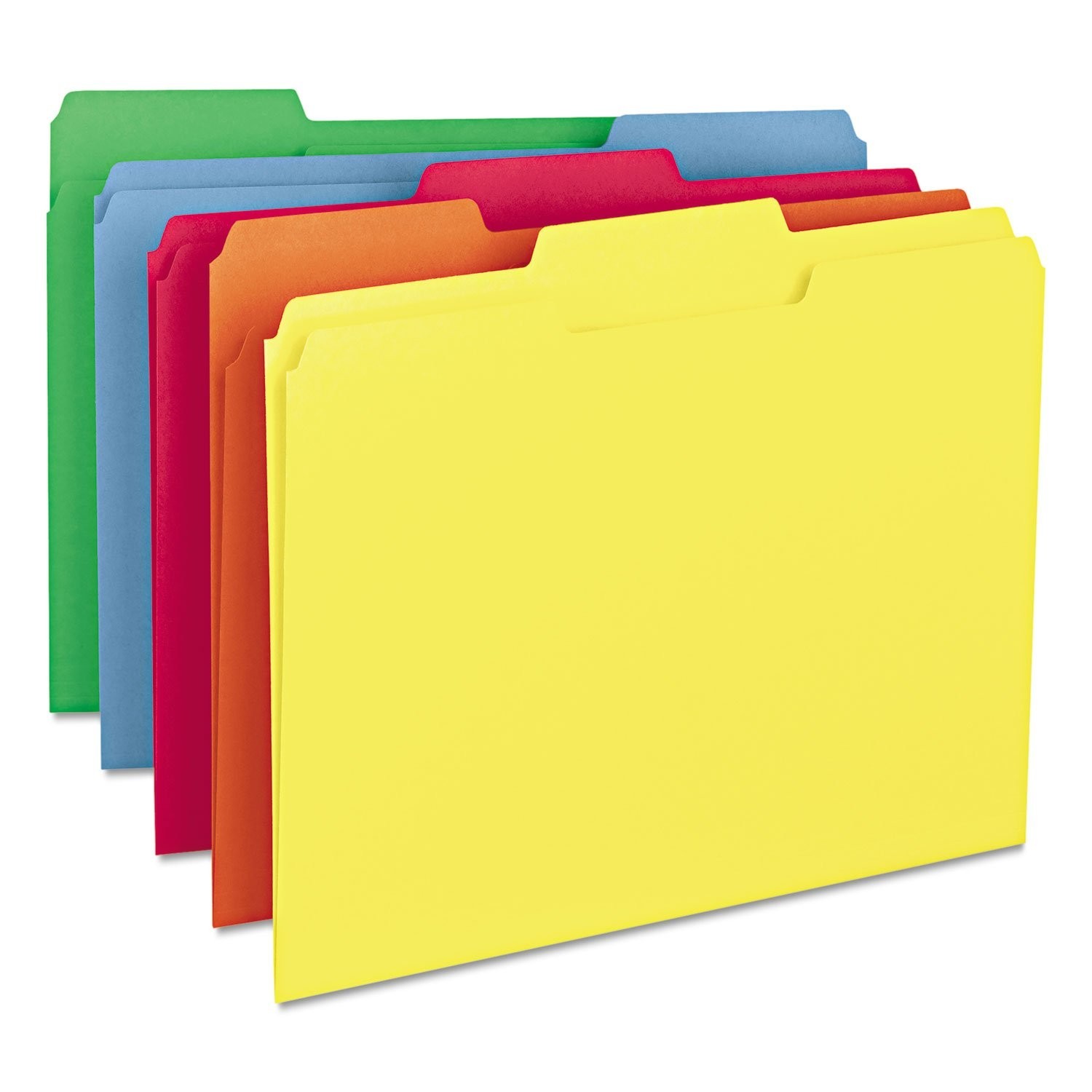 Durable 10% Recycled File Folders, Assorted Primary Colors - Efficient Filing