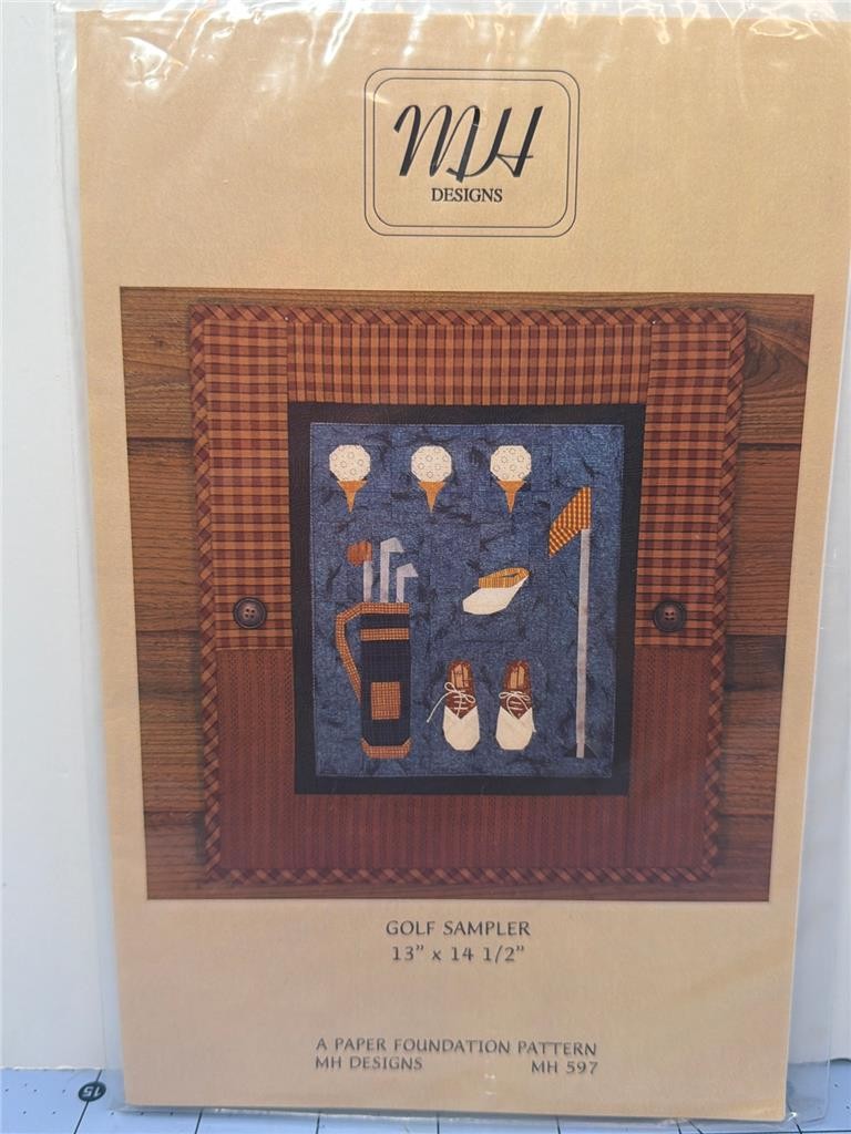MH DESIGNS - Quilt Pattern - GOLF SAMPLER - MH 597 -  13" x 14.5"