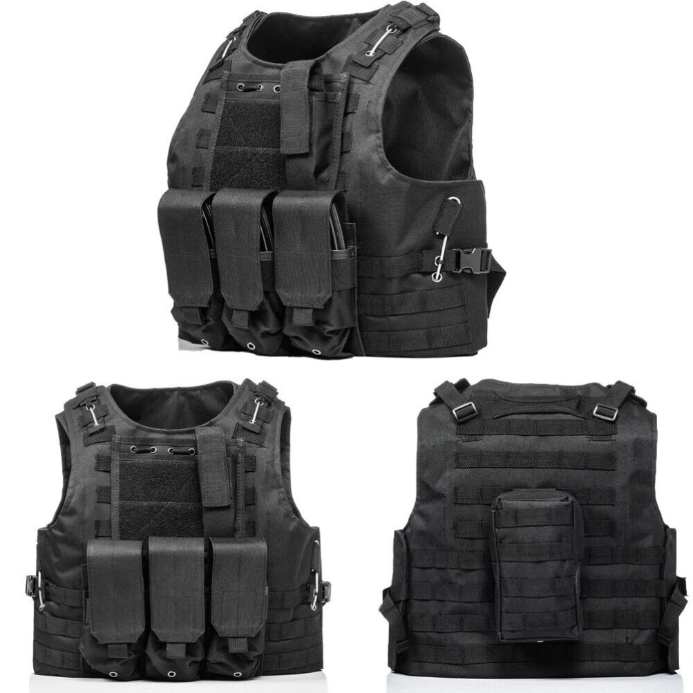 Tactical Military Vest Molle Combat Police Assault Adjustable Swat Plate Carrier