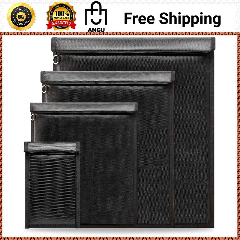4Pack Fireproof Faraday Bag for Laptops, Tablets, Radio, Cell Phone, Car Keys, R
