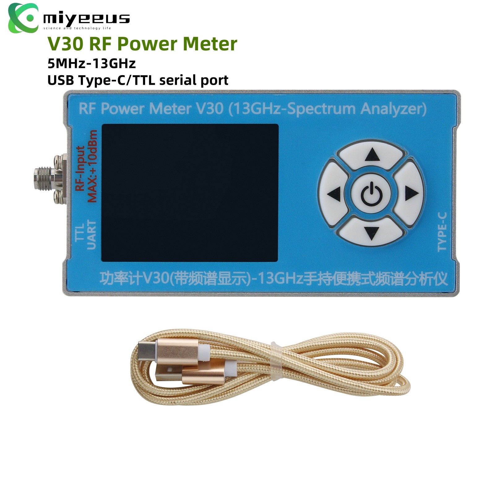 V30 5MHz-13GHz Spectrum Analyzer RF Power Meter USB Type-C Spectrum Display my1