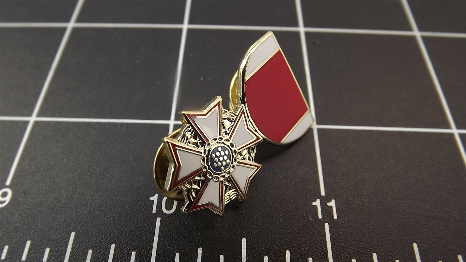 Lapel Pin "Legion Of Merit" Medal Red & White Enamel 1-3/16" BRAND NEW