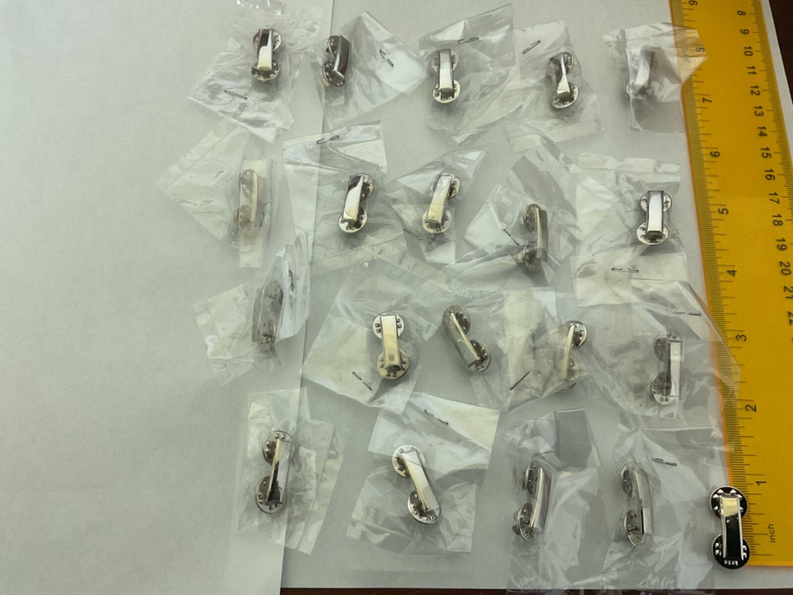 Police Law Enforcement Lieutenant Metal Silver Bars 3/4  Double pin 20 pieces