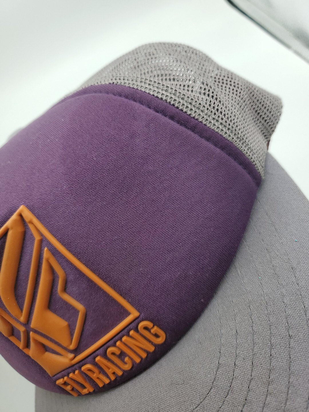Fly Racing Snapback Mesh Trucker Inversion Hat Purple Gray Cap Adjustable