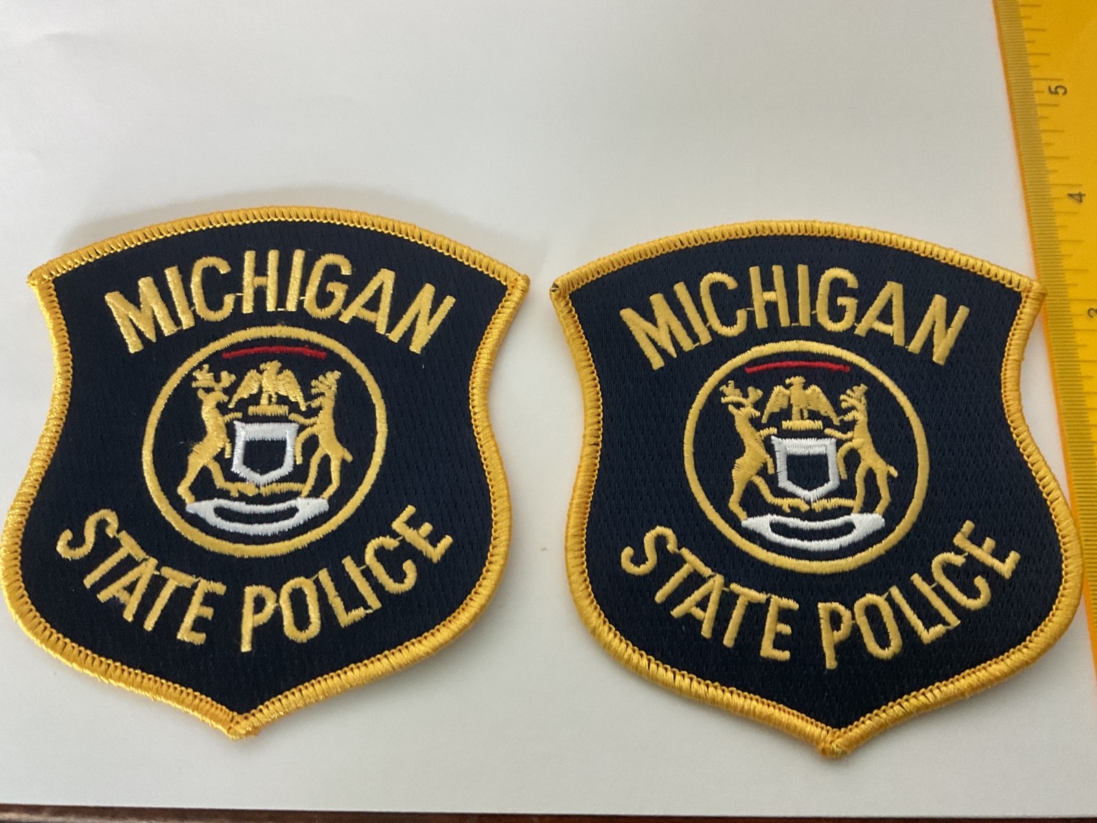 Michigan State Police collectors patch set 2 pieces has Tracking and Insured