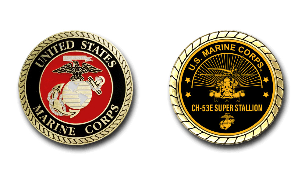US Marine Corps CH-53E Super Stallion Aircraft Challenge Coin