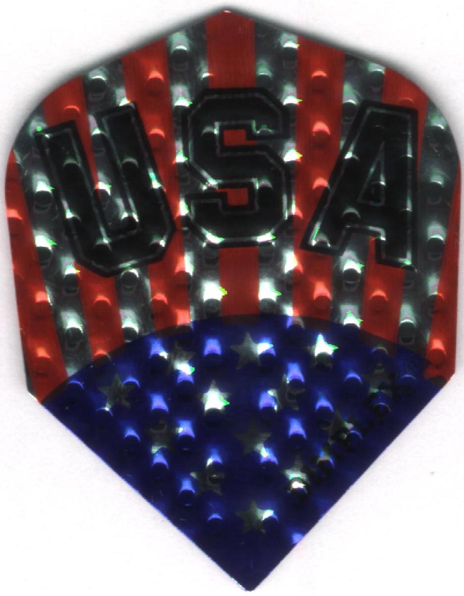 USA STARS AND BARS Dimplex Dart Flights: 3 per set