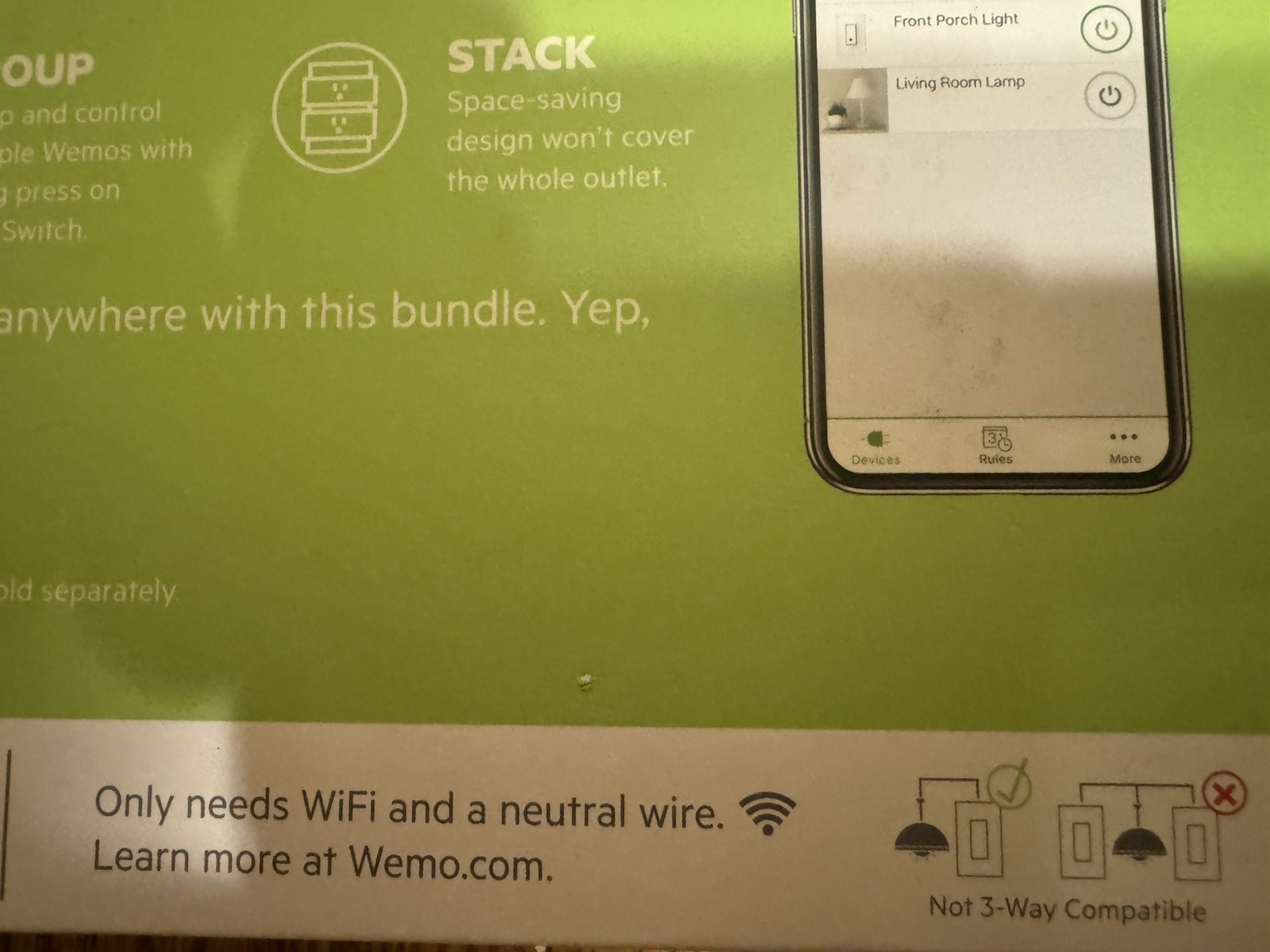 WeMO WiFi Light Switch + Smart Plug Bundle w/Voice Control WLSP3063-BDL