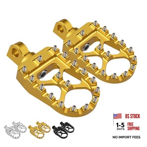 CNC Wide Foot Pegs 360° Roating MX Chopper Bobber Style for harley Dyna Gold