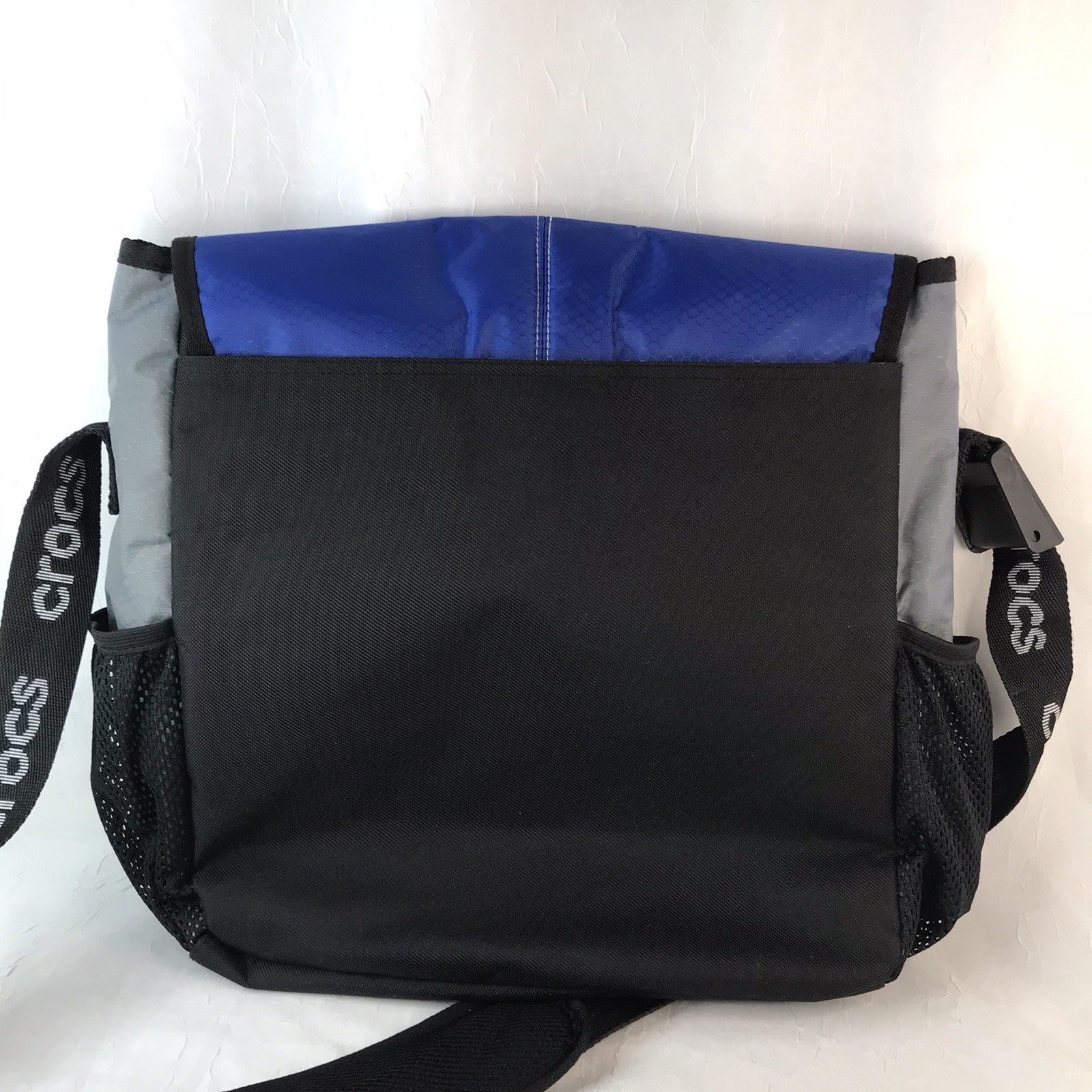 CROCS Computer Messenger Laptop Tablet Travel Bag Adjustable Strap Blue Nylon