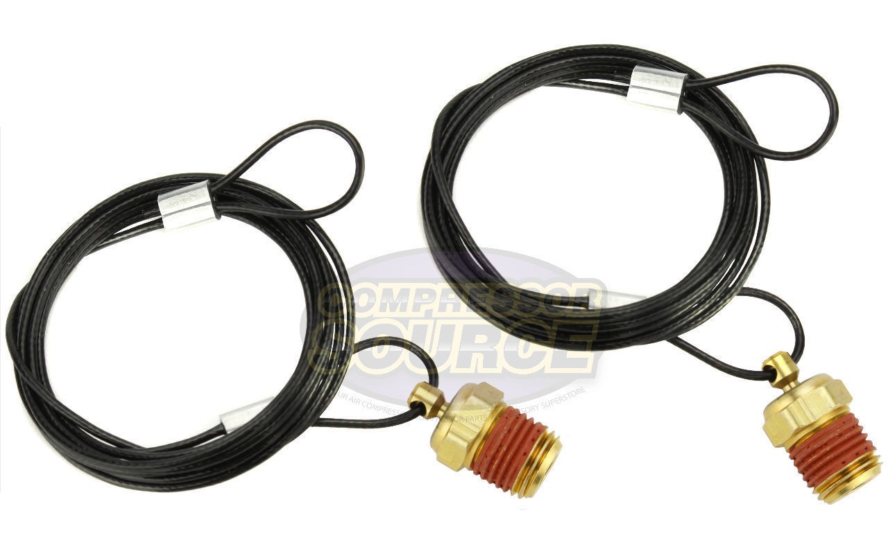 Two 1/4" Air Compressor Tank Moisture Brass Pull Drain Valve High Quality USA