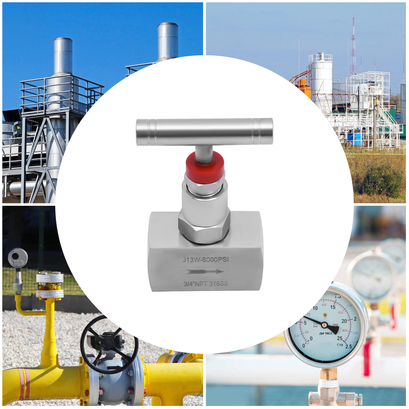 3/4'' NEW Stainless Steel Flow Control Shut Off Needle Valve For Water Oil Steam