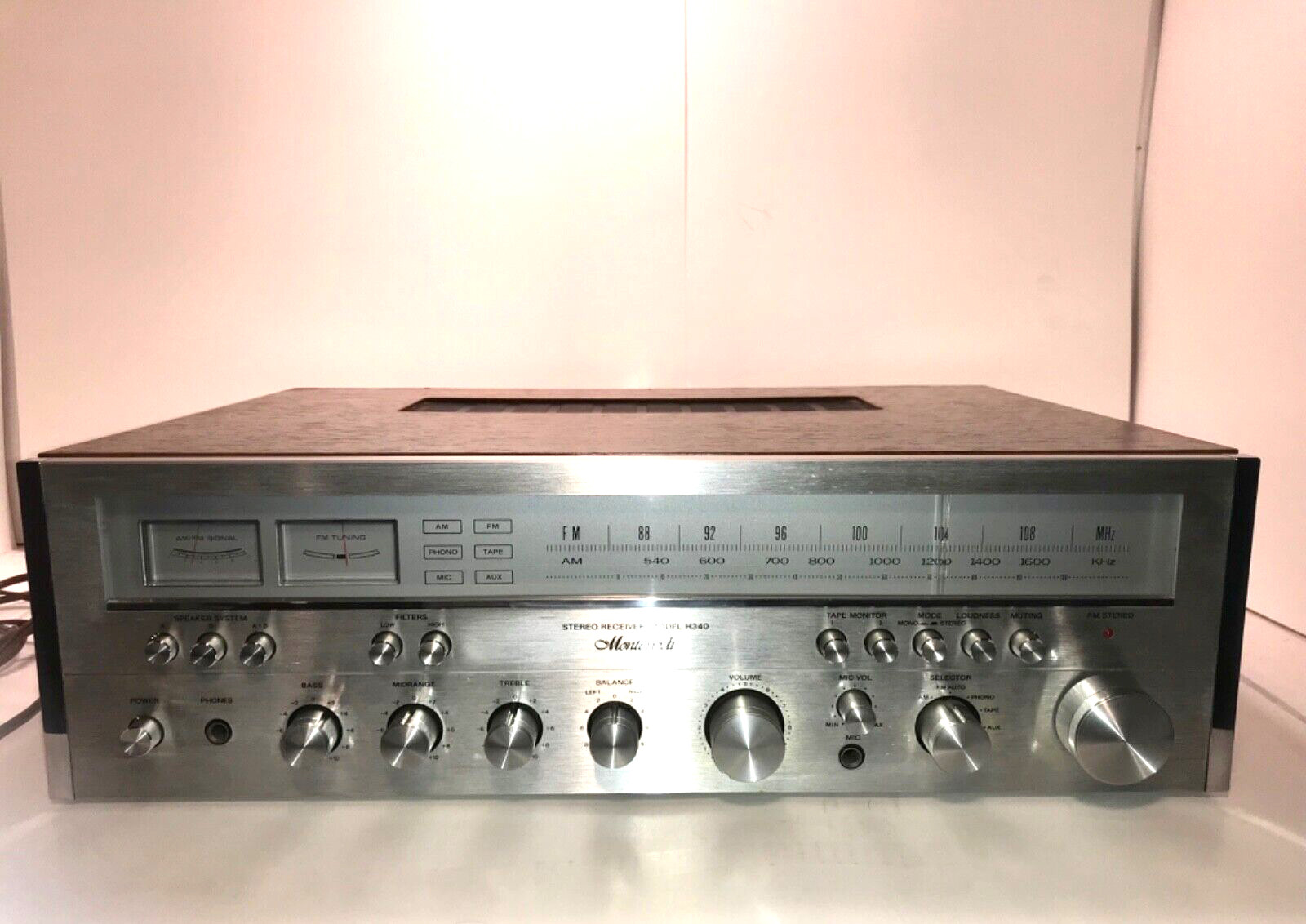 MONTEVERDI H340 VINTAGE STEREO RECEIVER -- CLEANED and TESTED . Rare