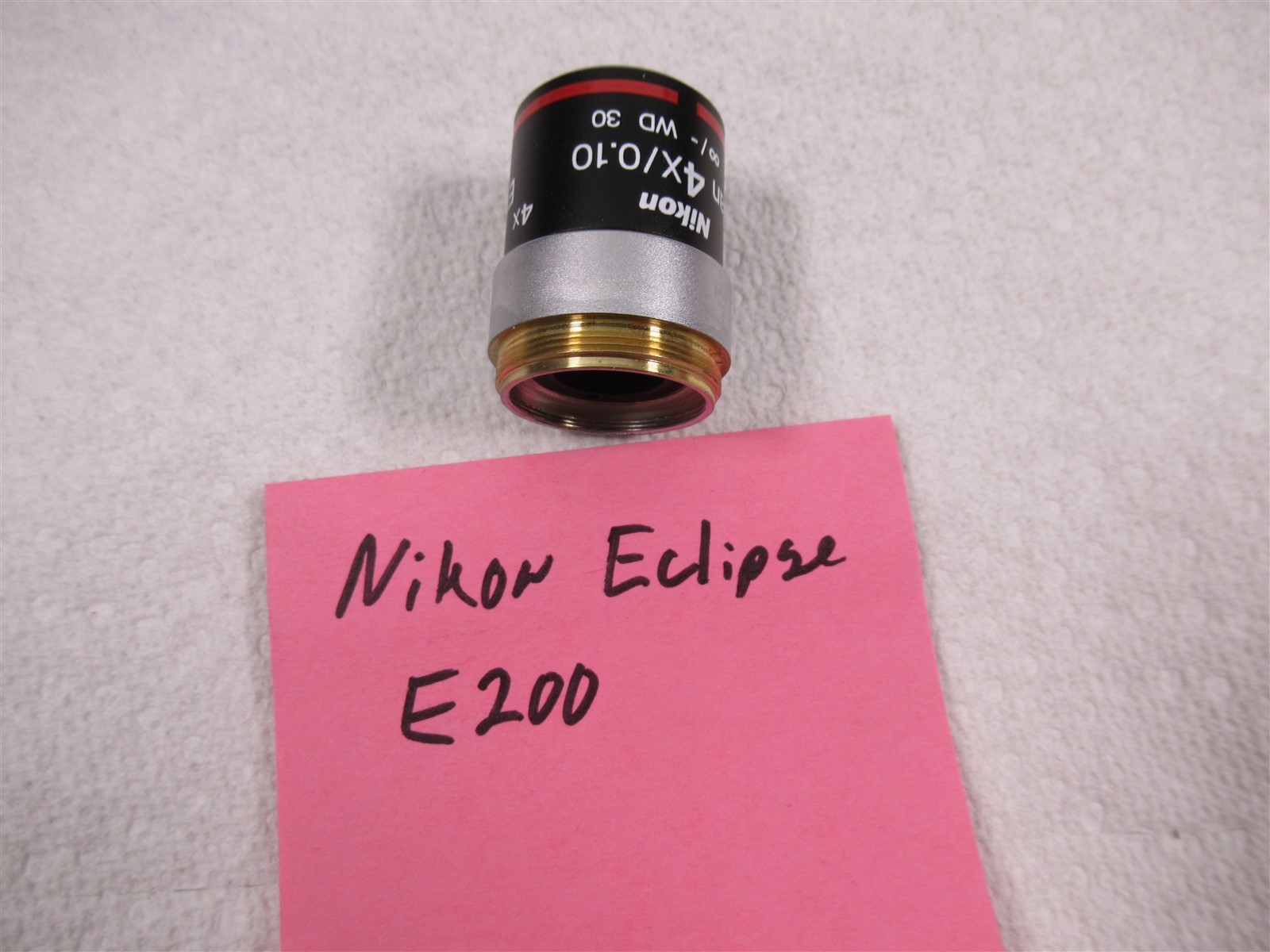 Nikon E Plan 4X Microscope Objective Lens Eclipse E200 Brightfield Microscopy