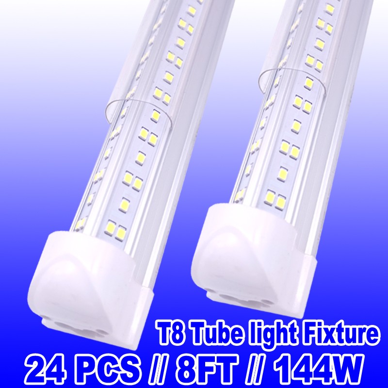 24PCS 8 FOOT LED Shop Lights 144w Fixture 8FT T8 LED Tube Light 8' Garage Light