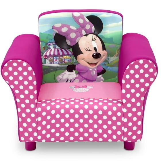 Kids Chair Mini Mouse Upholstered Seat Childrens Furniture Toddler Pink Pokadot