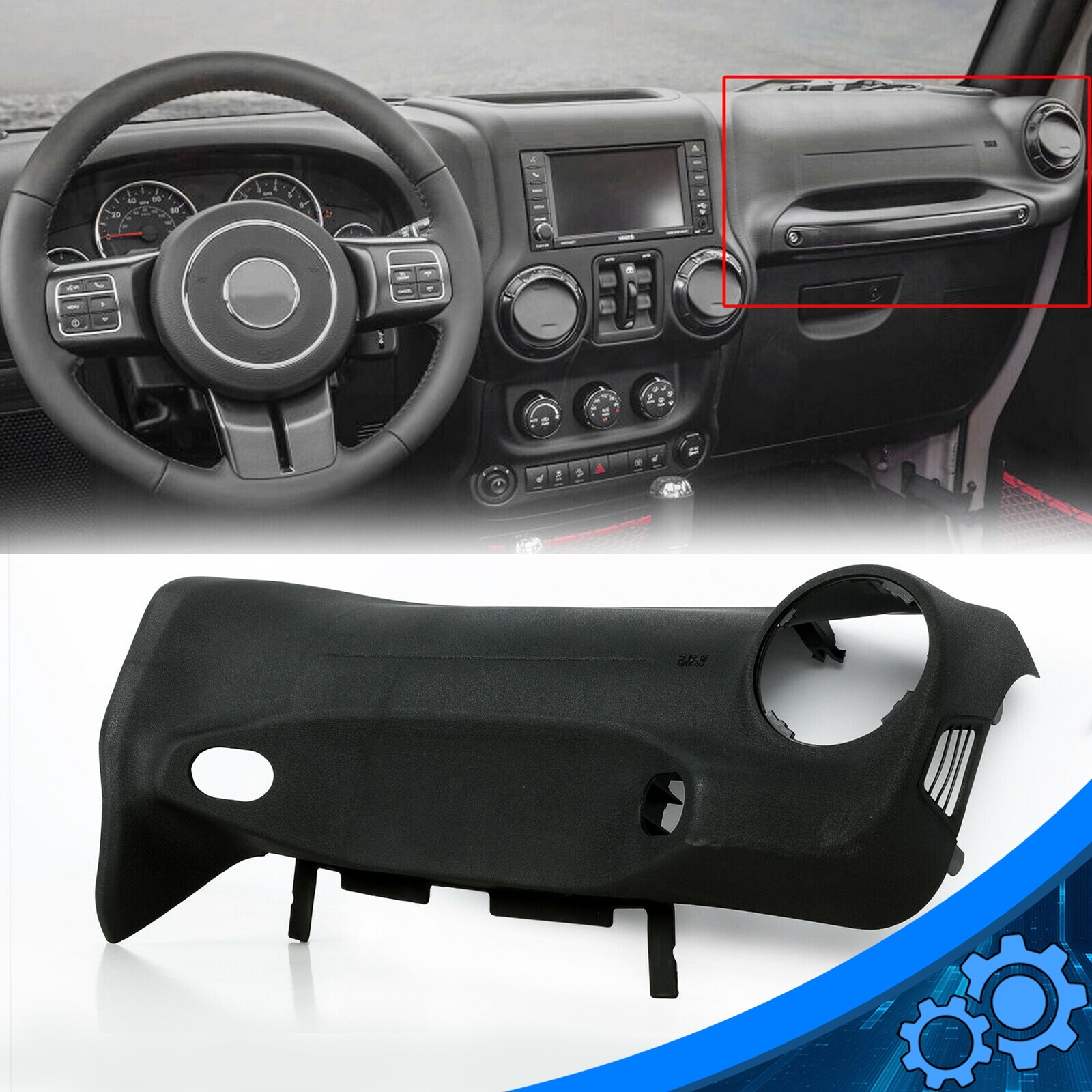 For Jeep Wrangler JK 15-18 Body Passenger Instrument Panel Dashboard Dash Cover