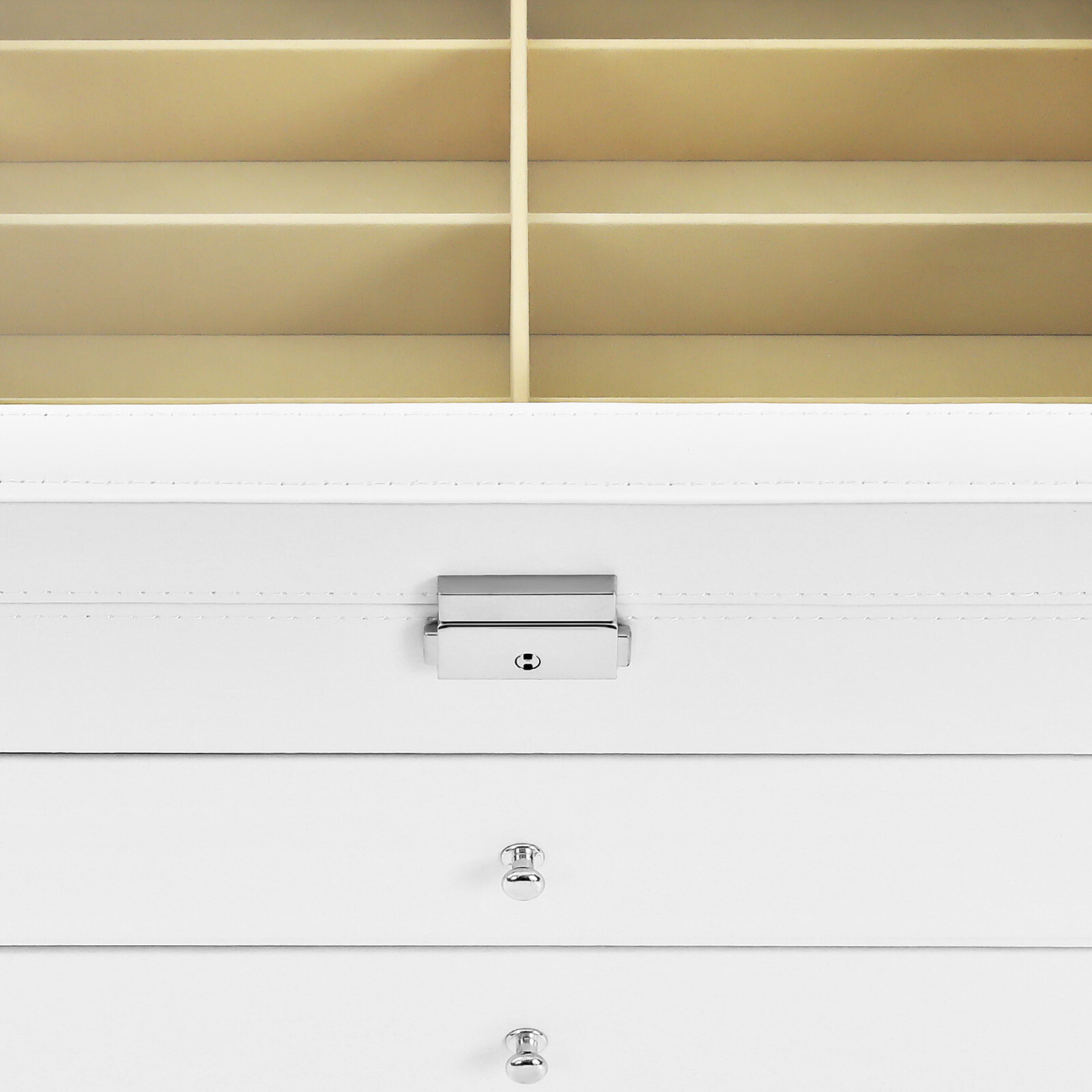 24 Slots Glasses Box Display Storage Case Organizer PU For Sunglasses White