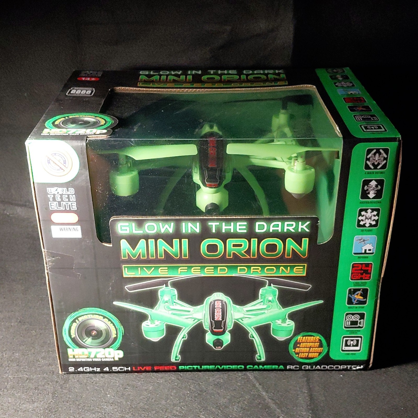 World Tech Toys Mini Orion Live Feed Drone Glow Dark w/ Camera RTR Green