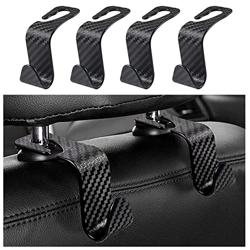 Utility Car Headrest Hidden Hook 33lb(Max) Car Hooks for Carbon Fiber-4pcs