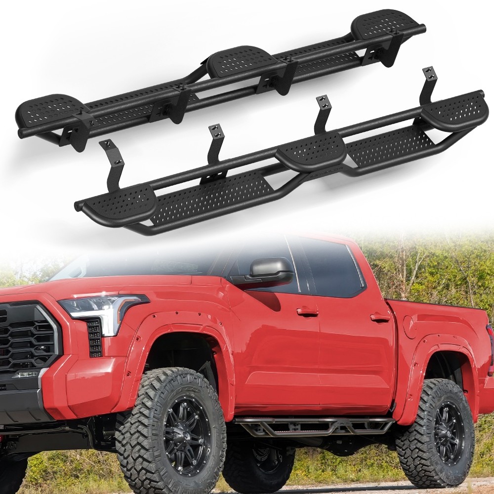 Running Boards for 2022-2026 Toyota Tundra CrewMax w/ Tri-Raised Side Step Bars