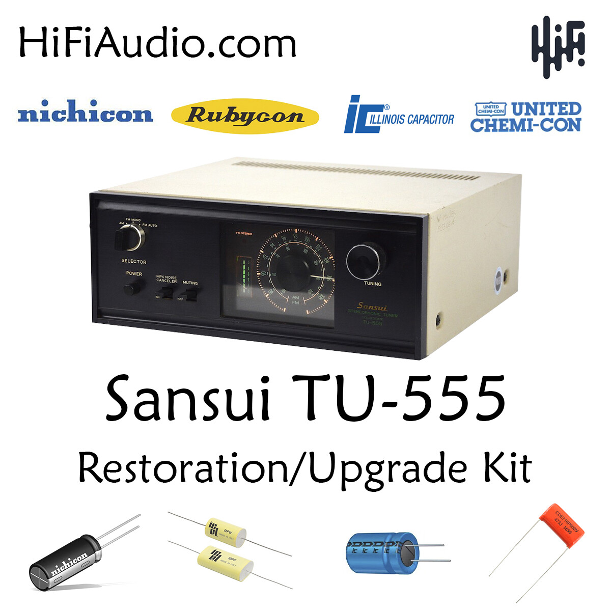 Sansui TU-555 tuner rebuild restoration recap upgrade capacitor kit repair