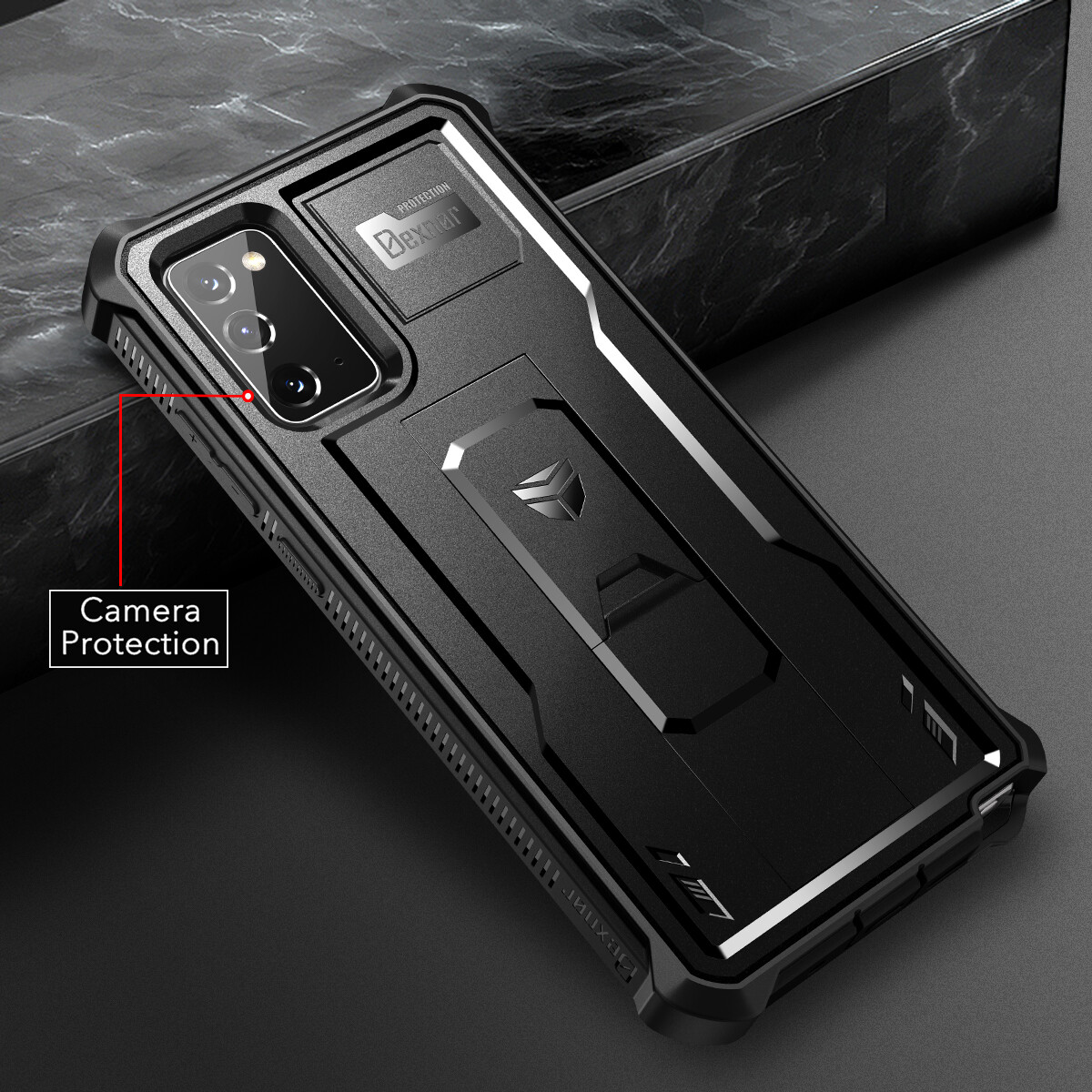 Dexnor Full Body Shockproof Case for Samsung Galaxy Note 20 Built-in Kickstand