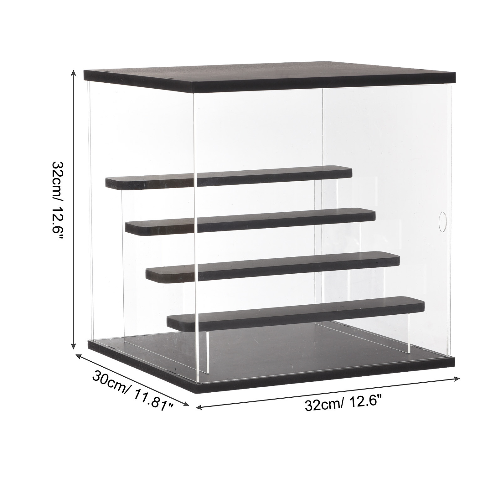 Clear Acrylic Display Case LED 4 Tier Dustproof Assemble Cube Display Boxes
