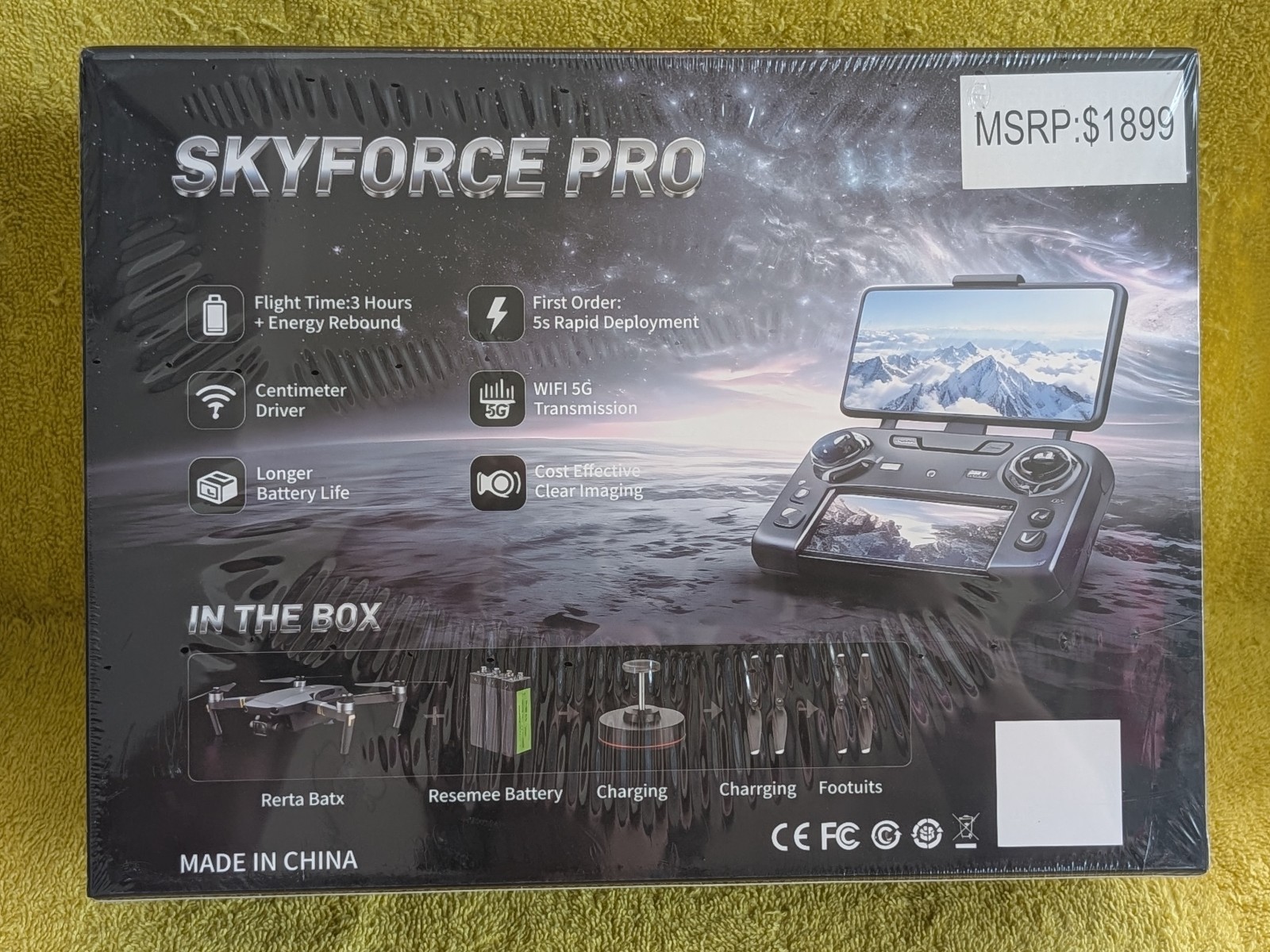 SKYFORCE PRO 8K HD Camera Foldable Drone w Smart Controller New & Sealed in Box