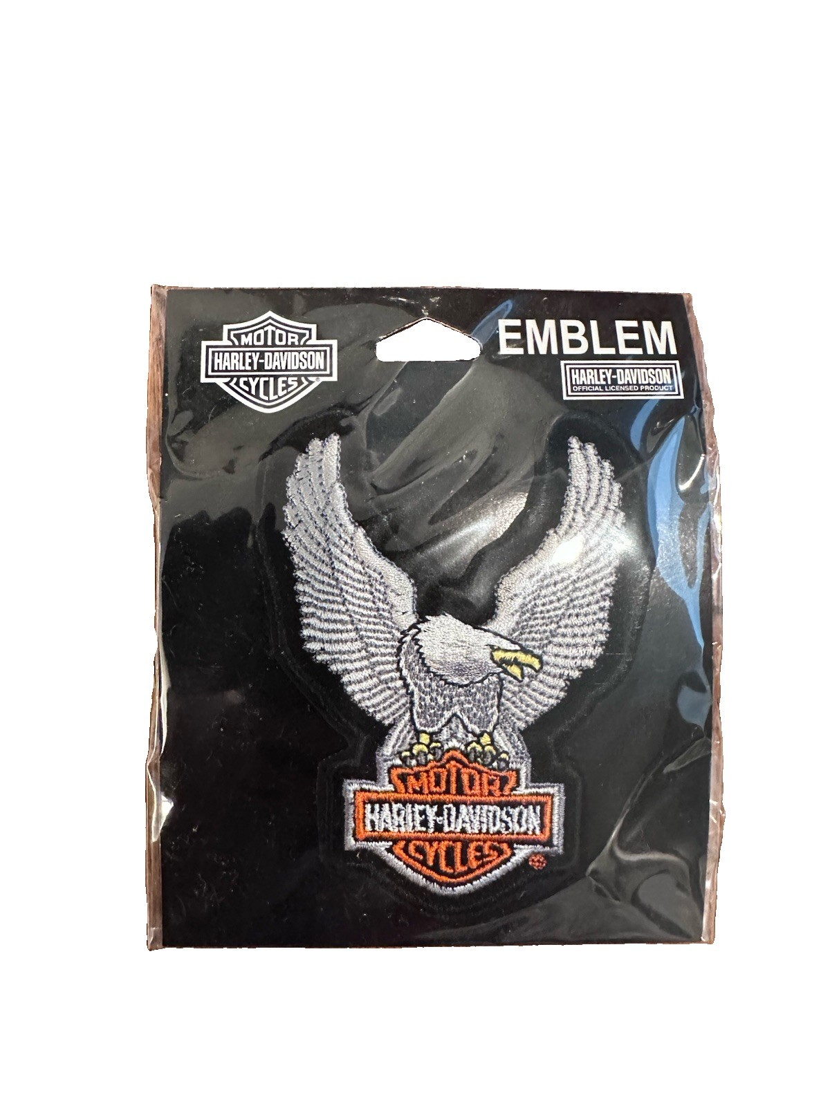 NIP Emblem Harley DavidsonUpwing Eagle Silver Davidson Motor Cycles Sew On Patch