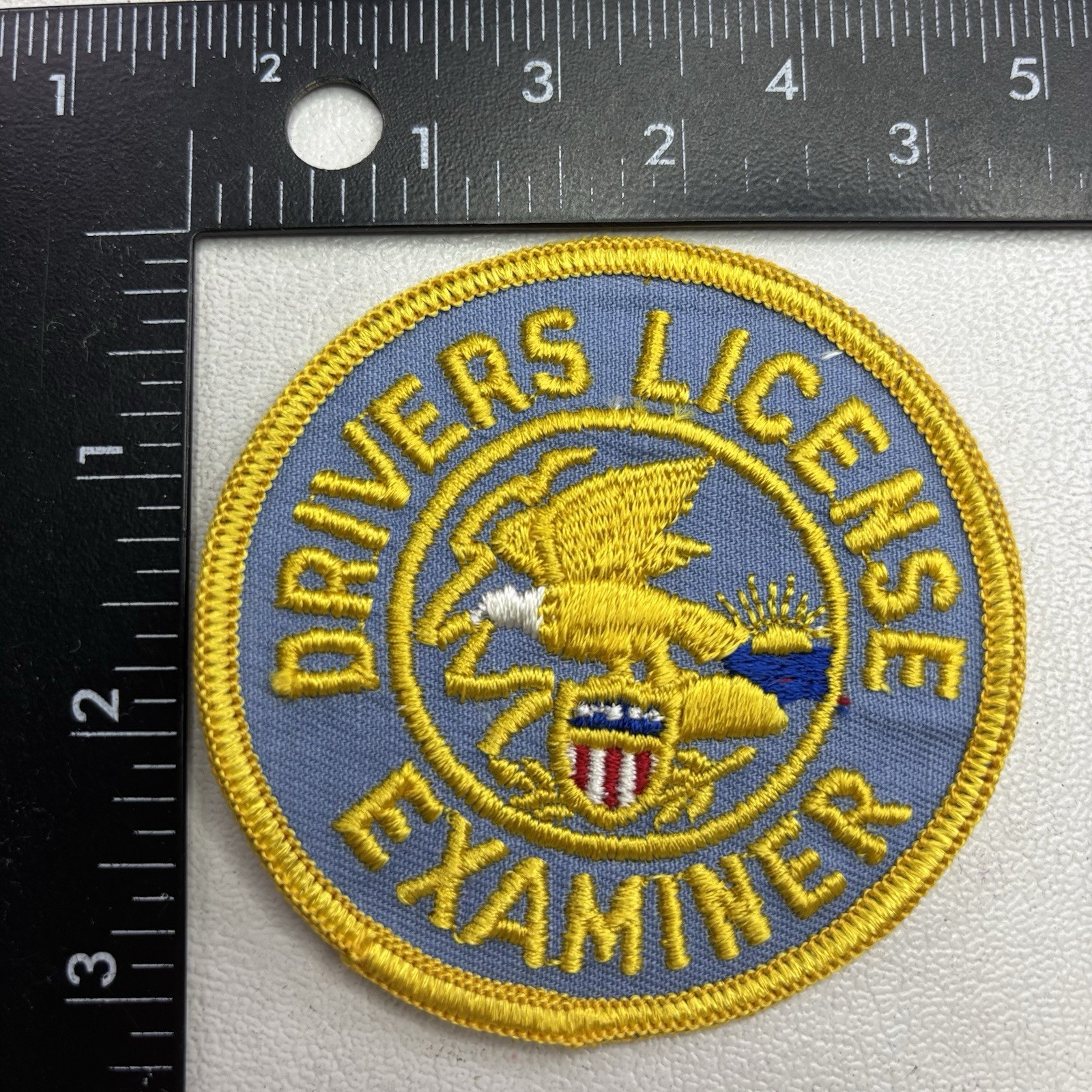 Vtg c 1990s DRIVERS LICENSE EXAMINER Patch (Illinois I Think) 00.4