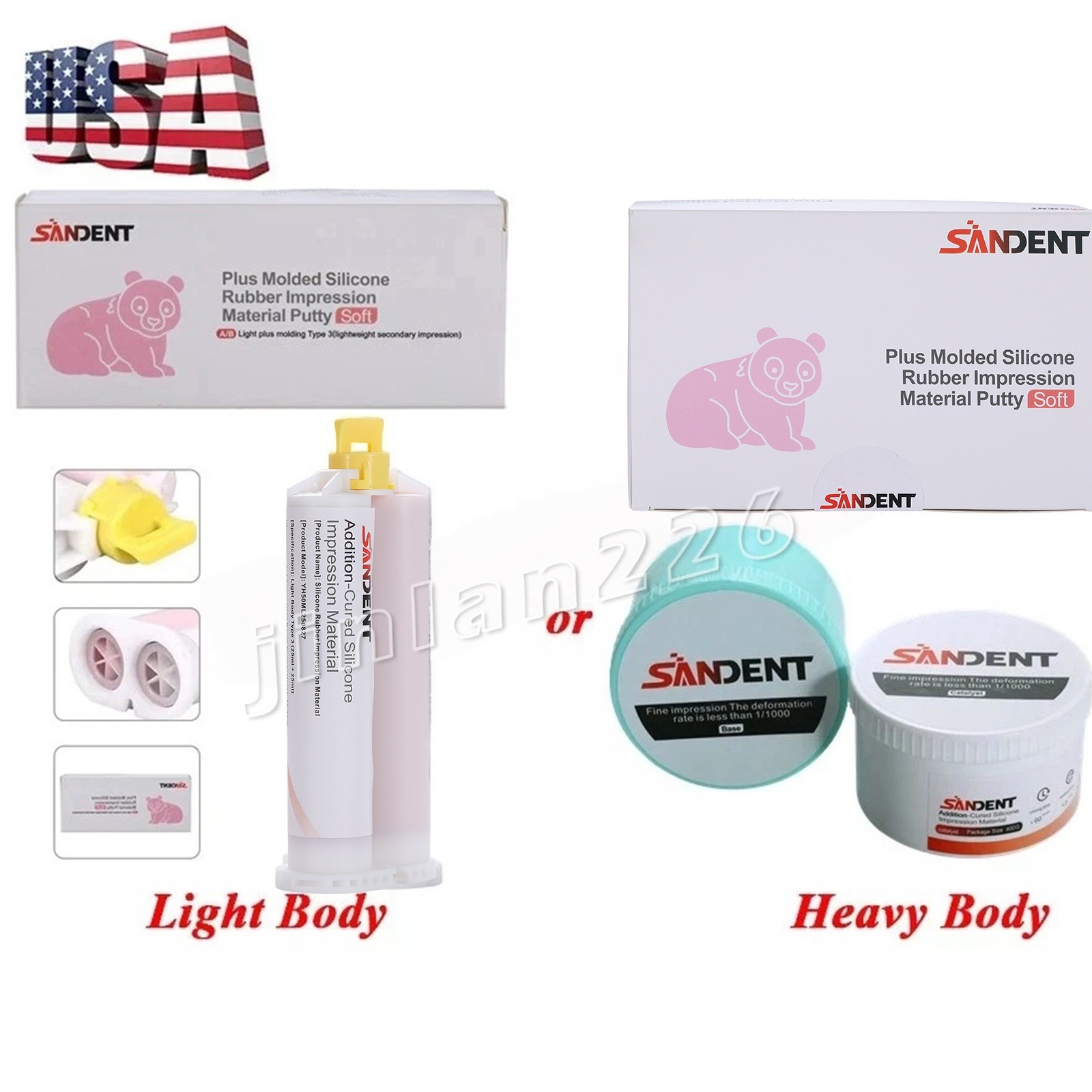 Dental Elastomeric Impression Putty Soft Silicone Material SANDENT USA