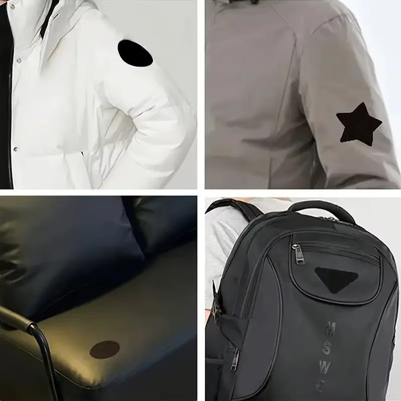 Instant Self-Adhesive Fabric Repair Patch Black Iron-On for Down Jacket Coat
