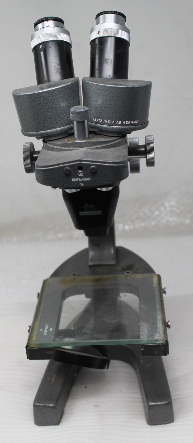 Leitz Wetzlar Germany Binocular Microscope 1x 4x 8x Objectives Parts