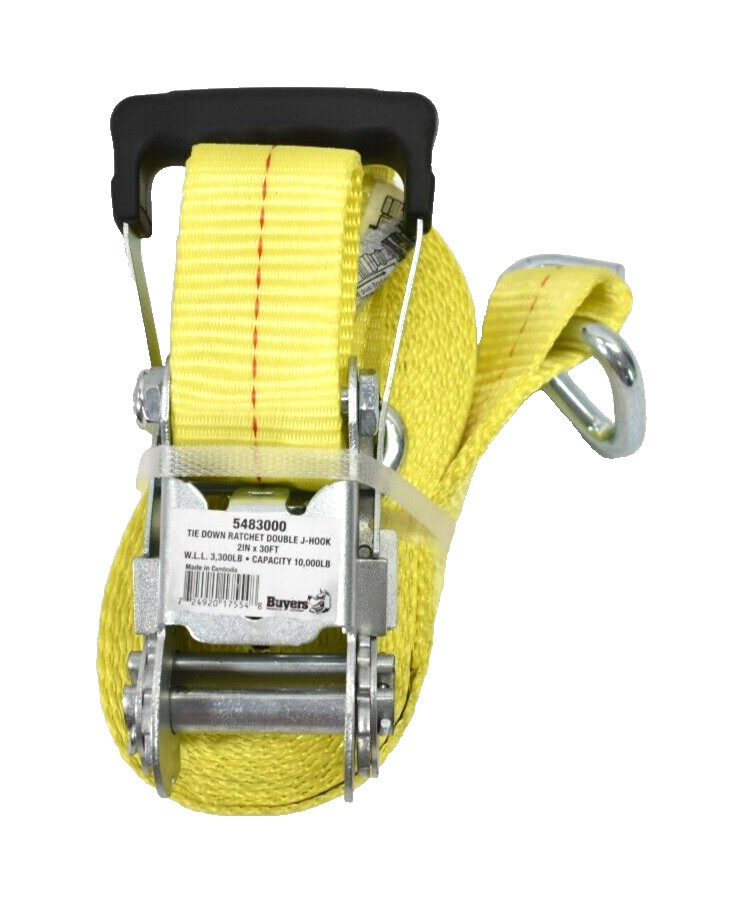 Buyers Products Tie Down Ratchet Double J HOok 2" x 30' Commercial Grade
