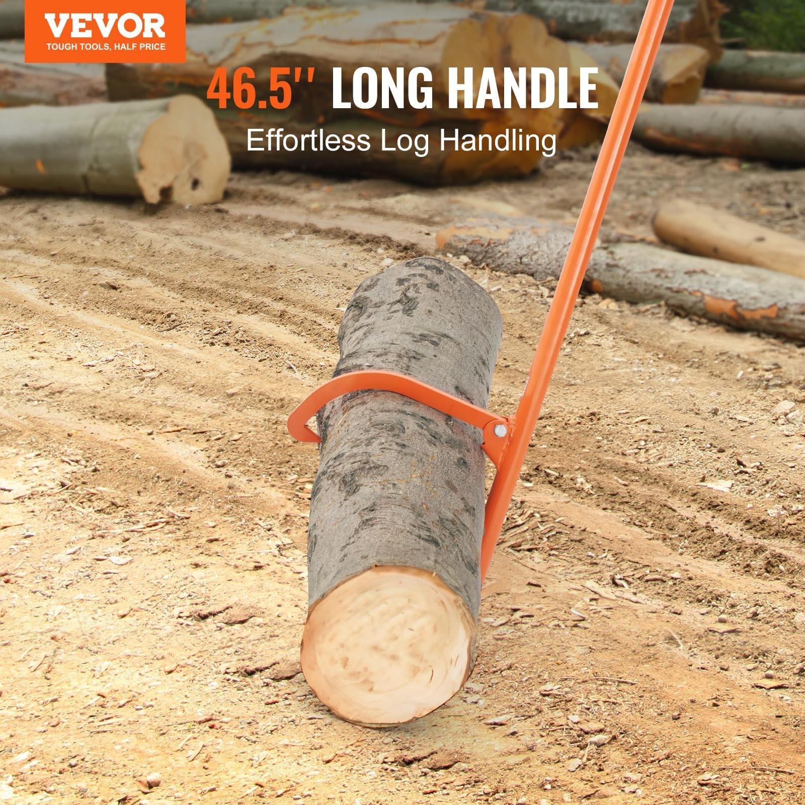 46.5'' Heavy Duty Cant Hook Logging Tool, Adjustable Log Roller & Lifter, Forest