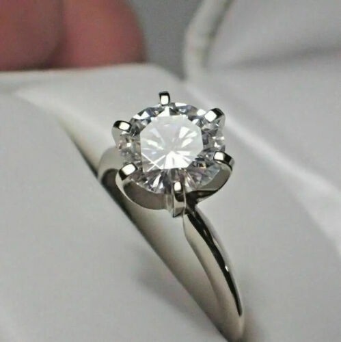 2.60 Ct Round Cut White Diamond Lab-Created Engagement Ring 925 Sterling Silver
