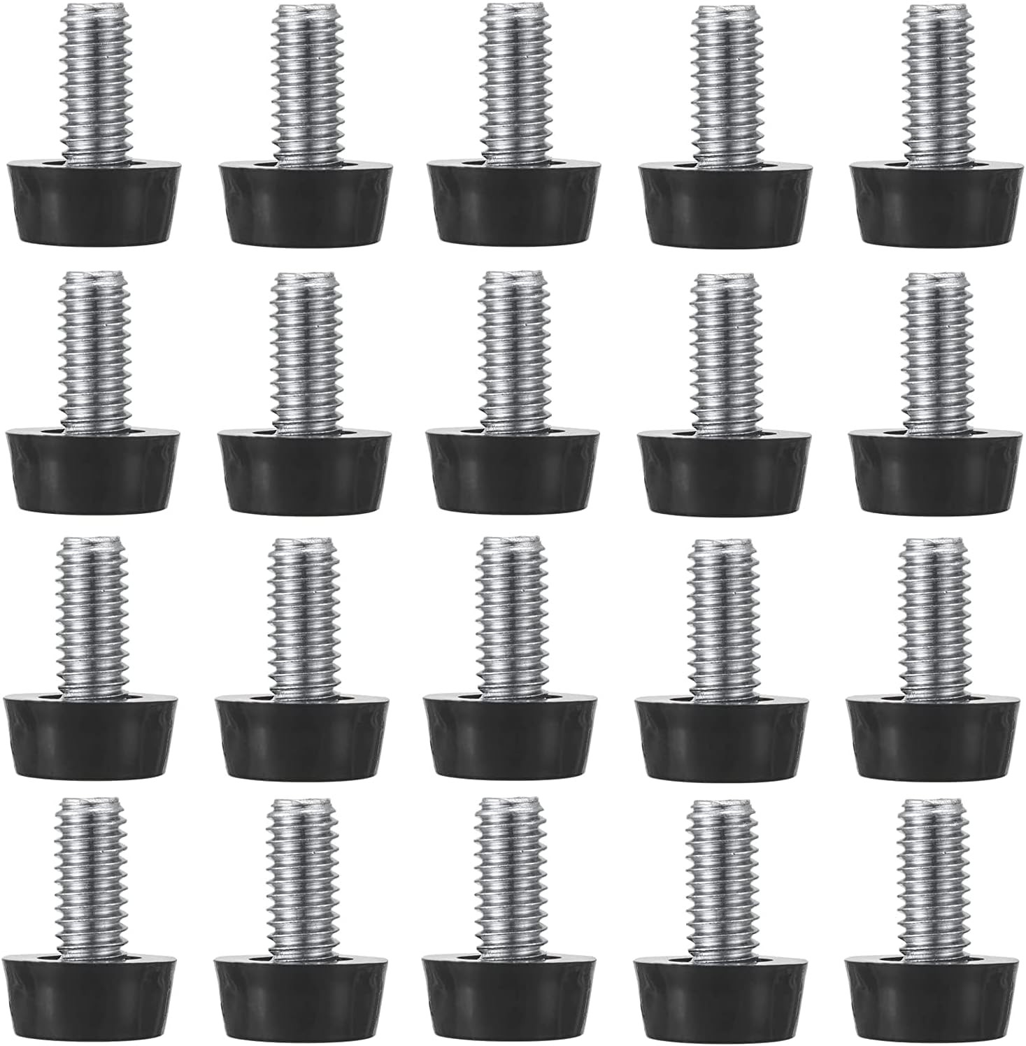 M8 Thread Adjustable Furniture Levelers Screw in Threaded 20 Pcs, Galvanized Ste