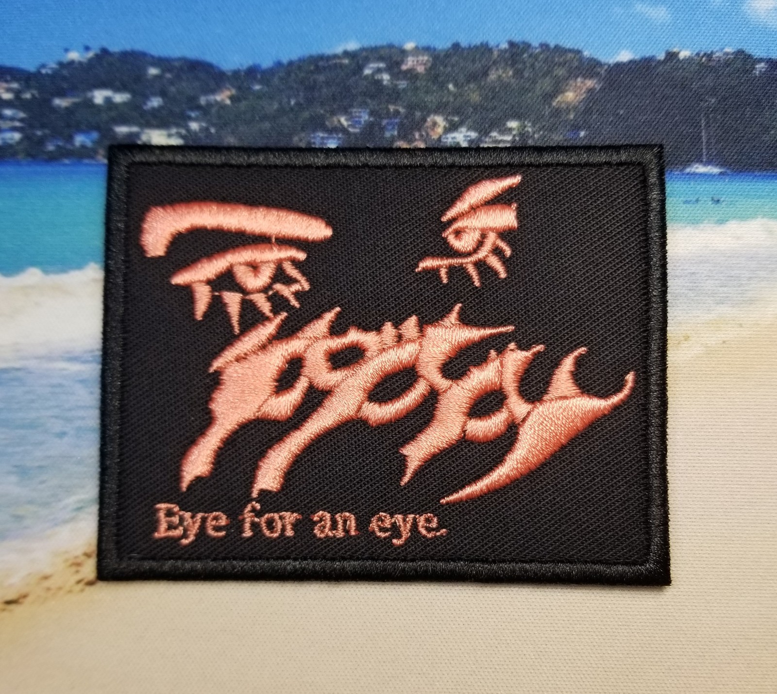 EMBROIDERED POPPY "EYE FOR AN EYE" MUSICIAN PATCH (Please Read Ad)