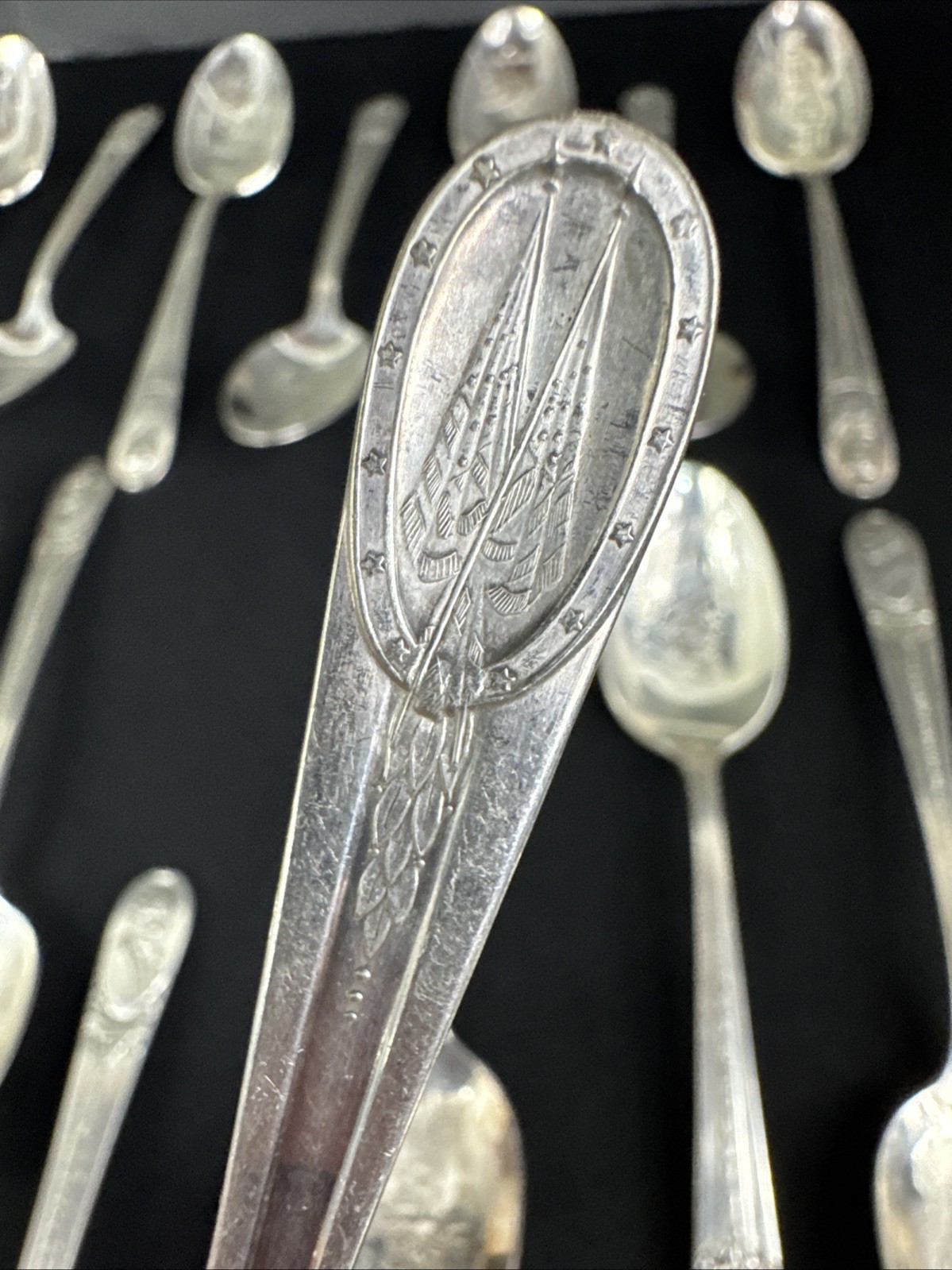 WM Rogers 30 Piece Silverplate Presidential Spoon Set