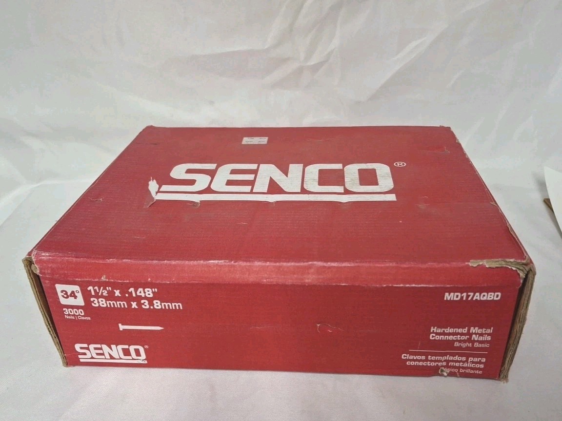 Senco MD17AQBD Metal Connector Nail, 1-1/2 in L, Steel, Bright, Round Head, Smoo