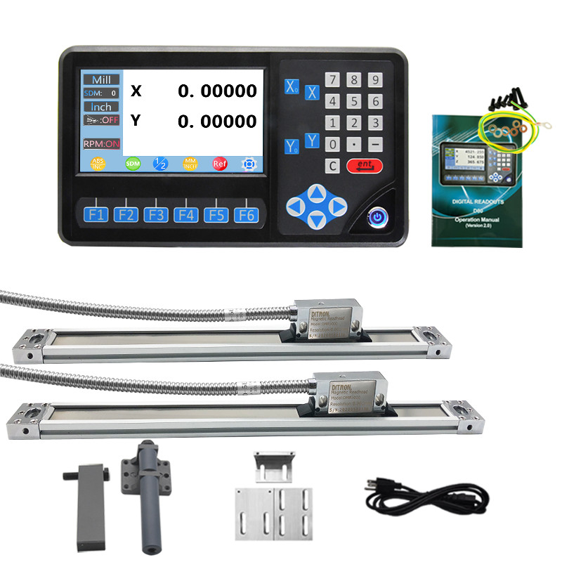 1um 2 Axis DRO Digital Redout 2pcs Magnetic Scale DRO Lathe Grinding Machine