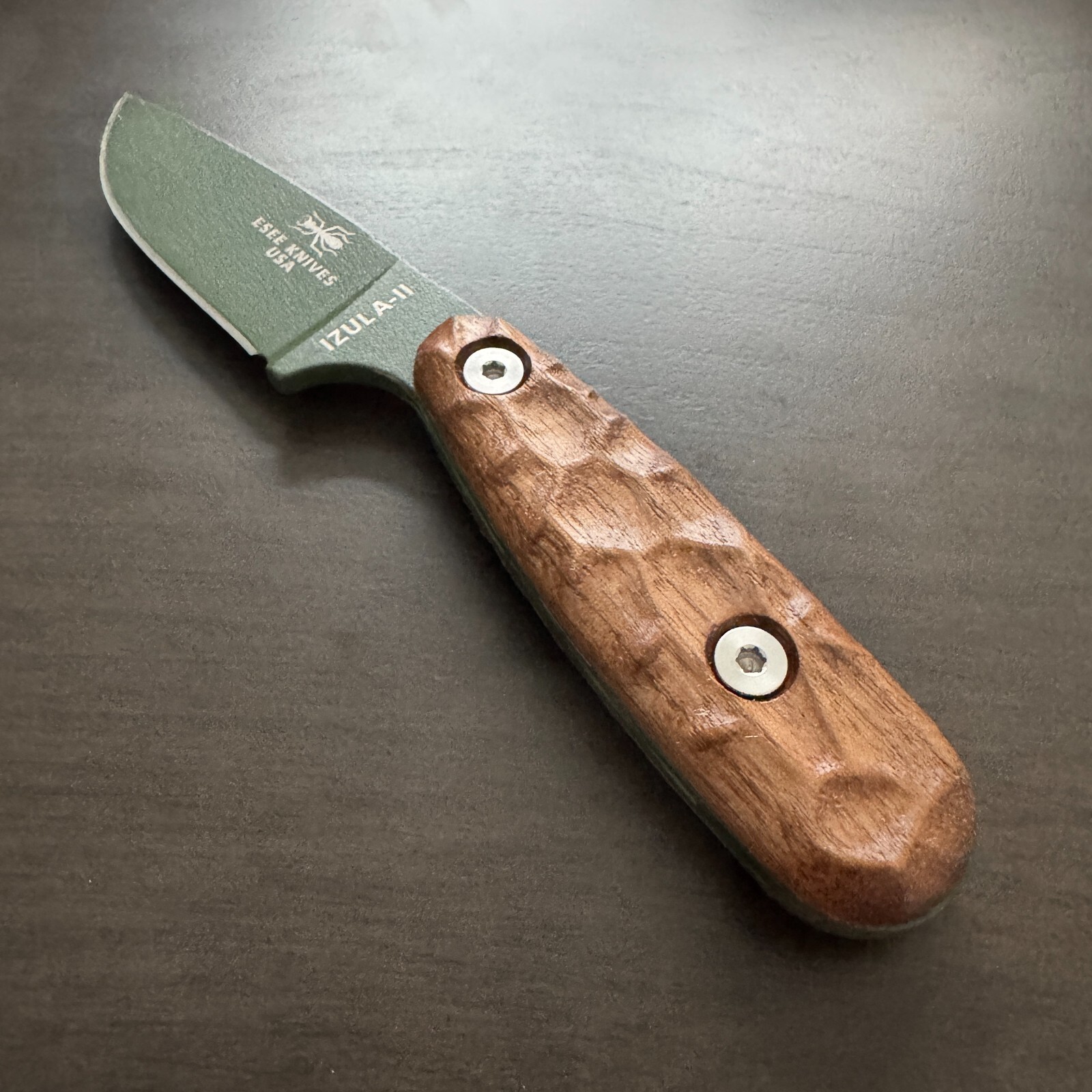 Royalcurl handles scales compatible with ESEE Izula II (Izula 2) knife Walnut