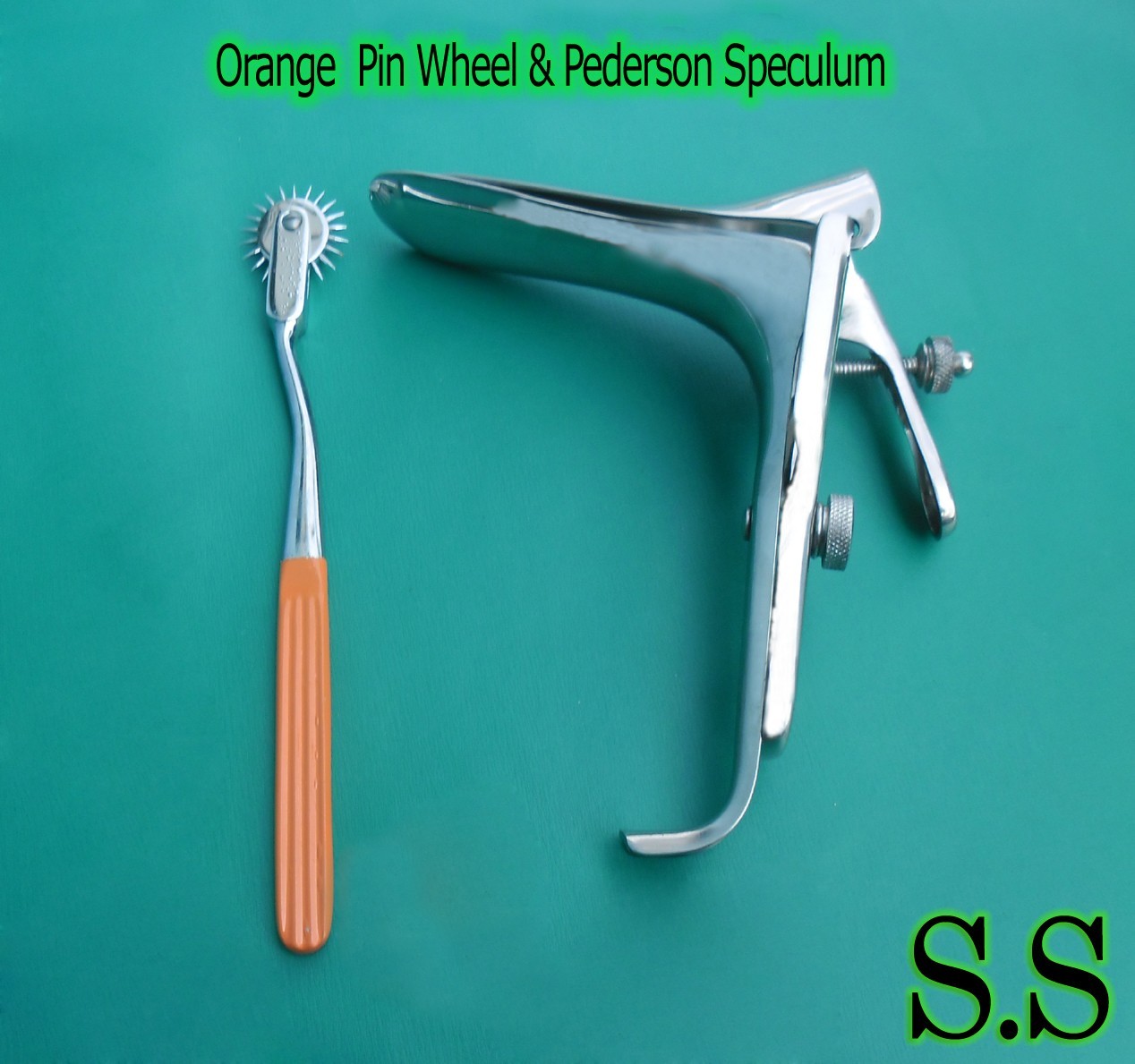 Pederson Vaginal Speculum Small & Orange Colour Pin wheel Gynecology Instrument