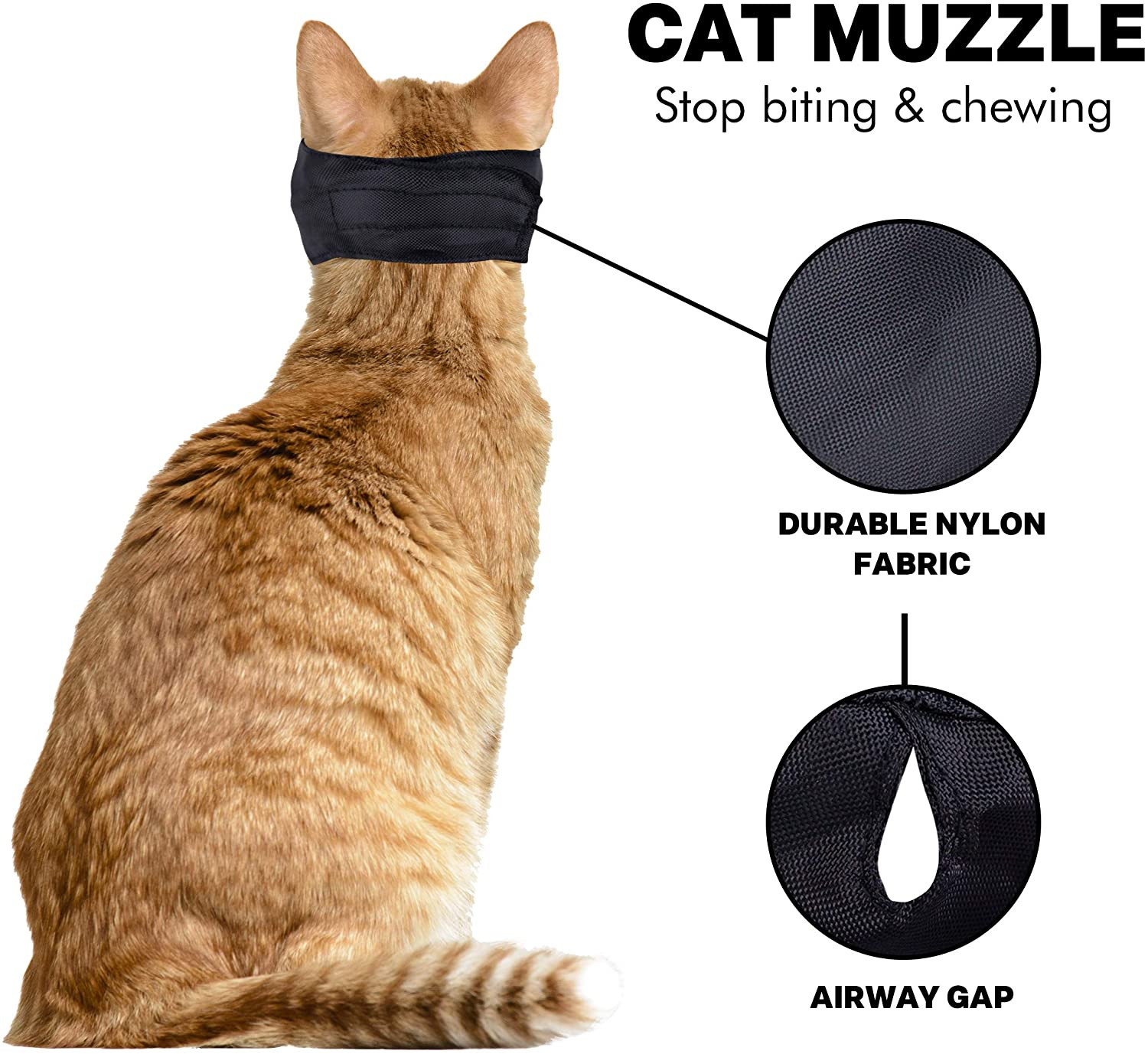 - Cat Muzzle for Grooming - Gentle and Soft Muzzle - Cat Grooming Supplies - Nyl