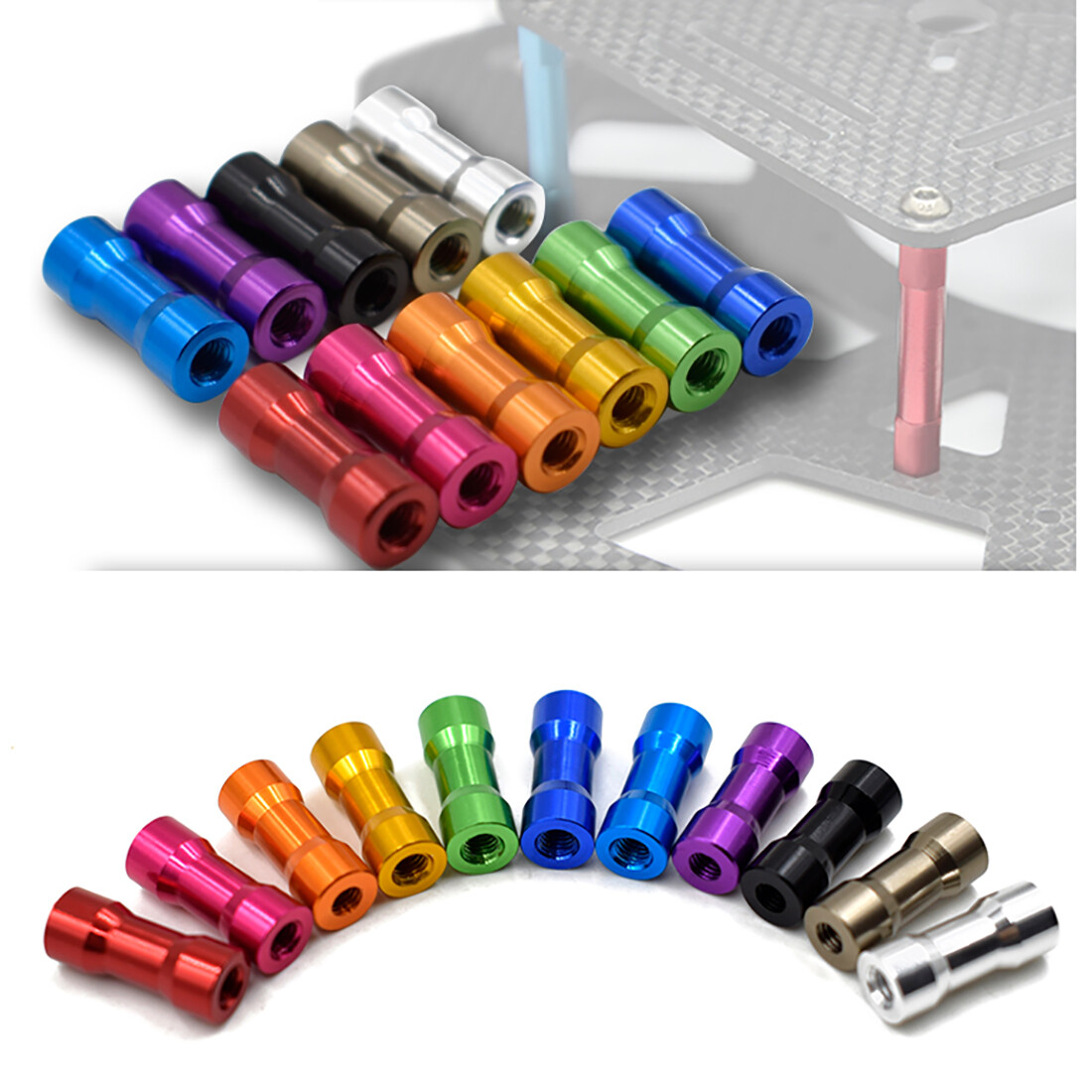 M3 Length 10mm~35mm Aluminum Round Standoff Spacer For FPV Drone Spare Parts YA