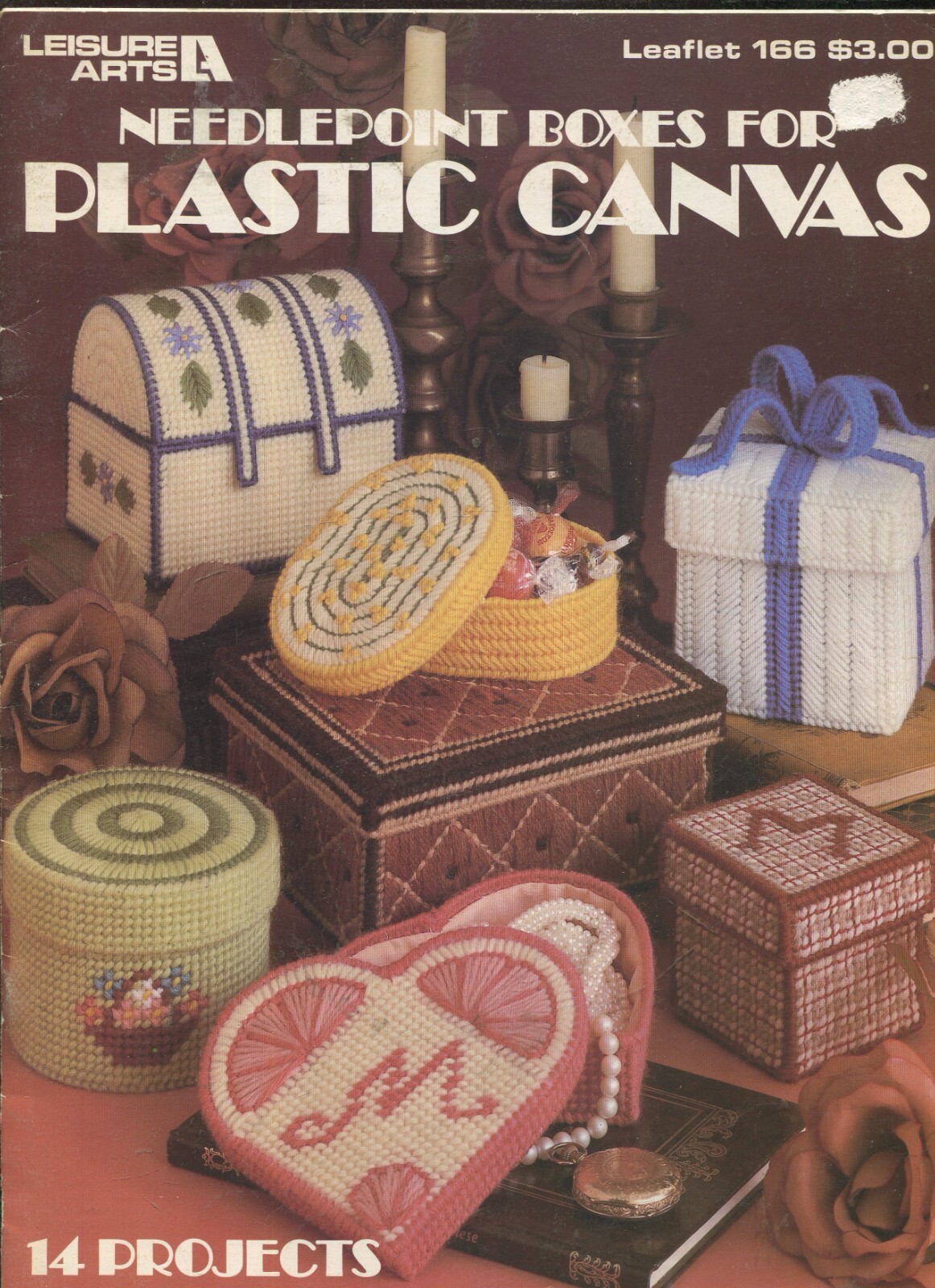 Needlepoint Boxes For Plastic Canvas Booklet Leisure Arts 166 Leaflet 7 Mesh